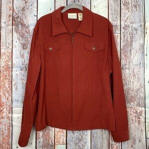Alfred Dunner‎ Women Full Zip Jacket Rust Color, Size 18P